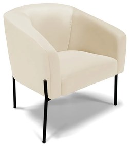 Poltrona Decorativa Pé de Ferro Preto Stella Sintético D03 - D'Rossi - Bege