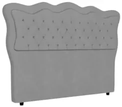 Cabeceira Casal Queen Cama Box 160cm Oregon Z04 Veludo Cinza - Mpozena