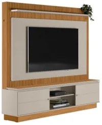 Estante Home Theater para TV 75 Pol. 215cm Guape L06 Nature/Off White