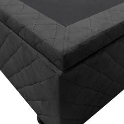 Base Box Baú para Cama Casal King 192x203cm Bipartido Liz S05 Suede Bo