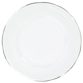 Prato Raso 26Cm Porcelana Schmidt - Dec. Filetado Prata Pomerode 0012