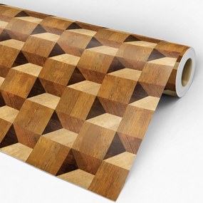 Papel de parede adesivo madeira 3D