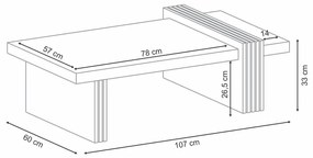 Mesa de Centro para Sala de Estar Riad Nature/Off White G26 - Gran Belo