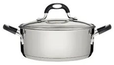 Caçarola Tramontina Astro Rasa Aço Inox Tampa de Vidro 16 cm 1,4 Litros