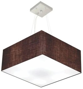 Lustre Pendente Quadrado Vivare Md-4006 Cúpula em Tecido 21/50x50cm - Bivolt