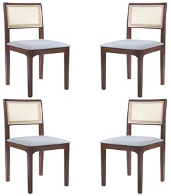 Kit 4 Cadeiras Decorativa Sala de Jantar Nivea Amêndoa G55 - Gran Belo