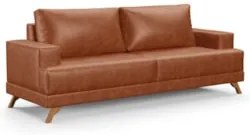 Sofá 2 Lugares 160cm Living Pés Curvos Santi D05 Sintético Camel - Mpo