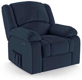 Poltrona do Papai Reclinável Melim Power Touch Massagem PU Azul FH1 - D'Rossi