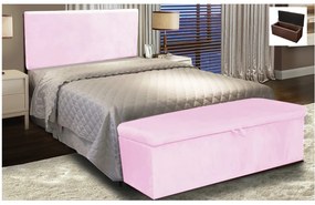 Cabeceira Painel Clean para Cama Box Solteiro 90 cm Suede- D'Rossi - Rosa Bebê