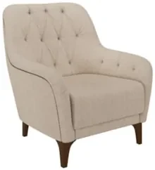 Poltrona Decorativa para Sala de Estar com Capitonê Pietà Z32 Linho Cr