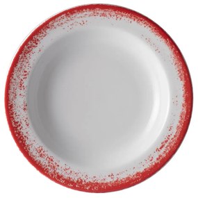 Prato Fundo 23Cm Porcelana Schmidt - Dec. Nevoa Vermelho 2429