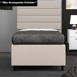 Base para Cama Box Solteiro 88x188cm Hit I02 Suede Bege - Mpozenato