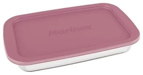 Assadeira Retangular Com Tampa Plástica Marinex 1,6L