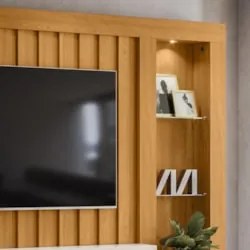 Estante Painel Para TV 70 Pol 242cm Le Gard Z10 Off/Cinamomo - Mpozena