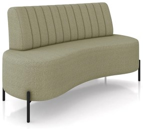 Sofá 2 Lugares Living 135cm Pé Ferro Pto Maraú Bouclê K01 - D'Rossi - Verde