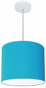 Lustre Pendente Cilíndrico Vivare Md-4143 Cúpula em Tecido 35x25cm - Bivolt