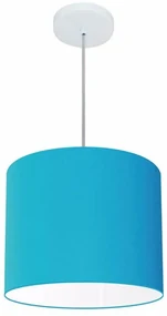 Lustre Pendente Cilíndrico Vivare Md-4143 Cúpula em Tecido 35x25cm - Bivolt