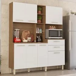 Kit Cozinha Compacta 7 Portas 2 Gavetas Encanto D02 Amendola/Branco -