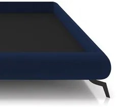 Cama Queen Base Box 158x198cm Pés de Ferro Cold P02 Veludo Azul - Mpoz