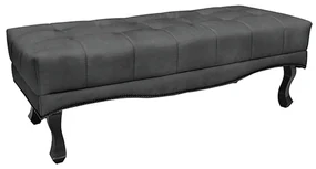 Recamier Decorativo 90cm Loewe Suede Pés de Madeira Cinza G63 - Gran Belo