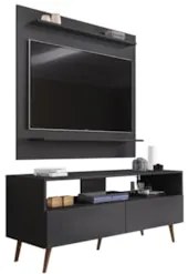 Painel para TV 50 Pol Senna e Rack Bancada 136cm Versa Z34 Preto - Mpo