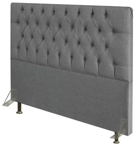 Cabeceira Diamante Para Cama Box Casal 140 cm Linho - D'Rossi - Cinza