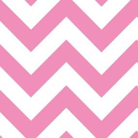 Papel de Parede Chevron Rosa e Branco 0.52m x 3.00m