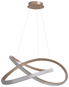 Pendente Led Metal Aluminio Champagne 84w 3000k Atenas
