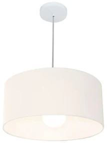 Pendente Cilíndrico Branco MJ-4052 Para Mesa de Jantar e Estar