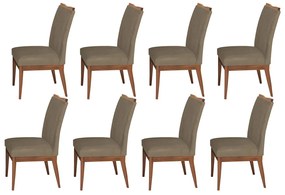 Conjunto 8 Cadeira Decorativa Leticia Veludo Cappuccino