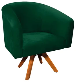 Poltrona Decorativa Giratória MM30 Stella Suede Verde D03 - D'Rossi