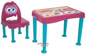 Conjunto Mesa e Cadeira Infantil Tramontina Monster em Polipropileno - Rosa  Rosa