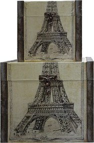 Conjunto com 3 Baús Paris Eiffel