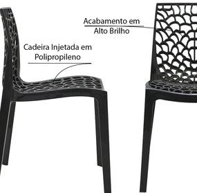 Kit 2 Cadeiras Decorativas Sala e Cozinha Cruzzer (PP) Preta G56 - Gran Belo