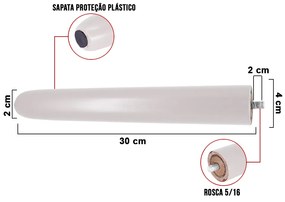 Pé Palito Branco 30 cm - D'Rossi