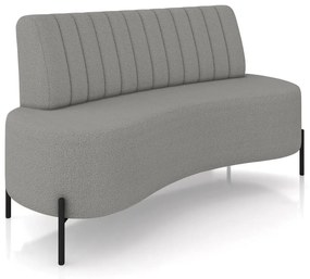 Sofá 2 Lugares Living 135cm Pé Ferro Pto Maraú Bouclê Cinza K01 - D'Rossi