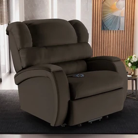 Poltrona do Papai Sala de Cinema Reclinável Kylie Elevação Lift Elétrico PU Marrom G23