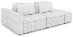 Sofá Ilha e Puff Sala Living 265cm Siesta M22 Bouclê Branco - Mpozenat