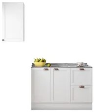 Armário de Cozinha Modulado 2 Peças Com Pia Inox CJ12 Duna P09 Branco