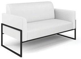 Sofá Namoradeira com 2 Poltronas Base Industrial Alta Preto Marisa Corino D03 - D'Rossi - Branco