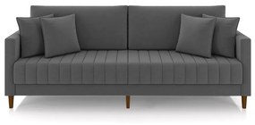 Sofá Living Decorativo Hamburgo 2 Lugares 156cm com Almofadas Pés em Madeira Veludo Grafite G33 - Gran Belo