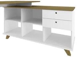 Conjunto Escritório Home Office 4 Peças Golden A06 Olmo/Branco - Mpoze