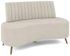 Sofá 2 Lugares para Sala Living 135cm Pés Palito Tamar K04 Bouclê Bege