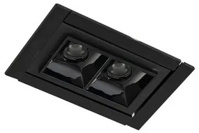 Plafon Led Embutir Retangular 2W Luz Amarela - PRETO