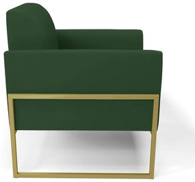 Poltrona Base Industrial Alta Dourado Marisa Veludo Verde D03 - D'Rossi