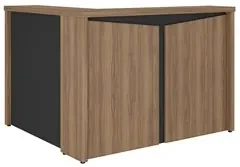 Balcão de Atendimento Recepção 135cm Corp A06 Nogal/Preto - Mpozena