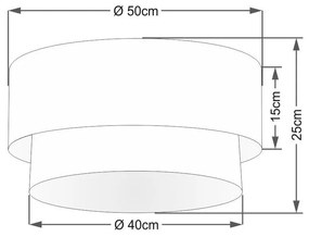 Plafon Duplo Cilíndrico Vivare Md-3017 Cúpula em Tecido 50x40cm - Bivolt