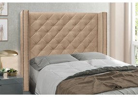 Cabeceira Vicenza Para Cama Box Solteiro 90 cm Suede - D'Rossi - Bege