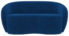 Sofá Living Decorativo 180cm 2 Lugares Íbis Encosto Fixo Veludo Azul Marinho G33 - Gran Belo