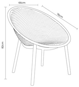 Kit 6 Poltronas Área Externa de PP Marina com Base Desmontável Fendi G56 - Gran Belo